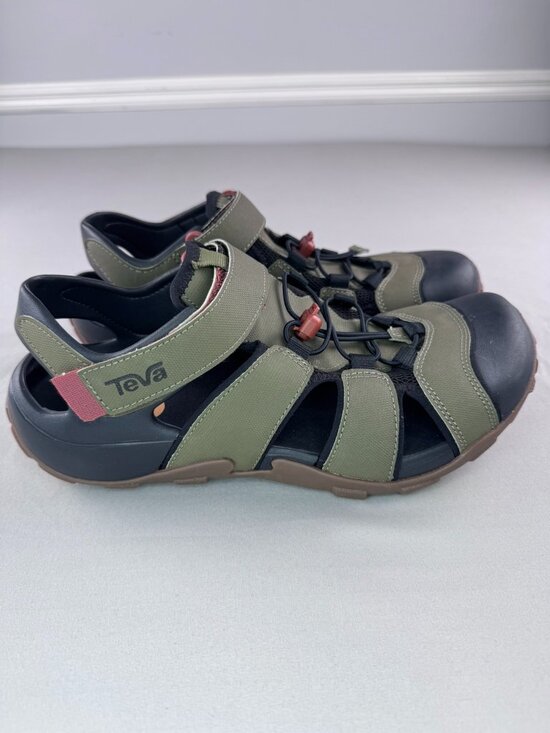 TEVA FLINTWOOD SPORT SANDALS MENS US 11 WATER HIKE SHOES QUICK DRY DARK OLIVE main image 4